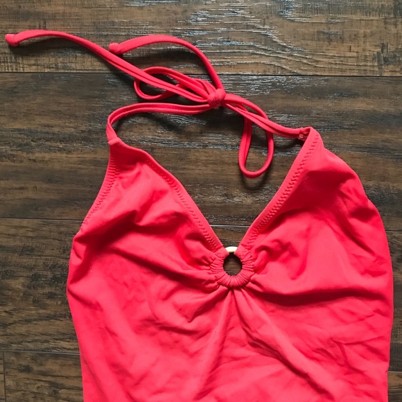 J.Crew Red Keyhole Halter Swimsuit - Picture 2 of 4